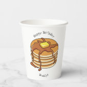 Voorbeeld van de cartoon van Pancake Papieren Bekers (Achterkant)