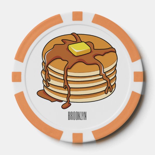 Voorbeeld van de cartoon van Pancake Poker Chips (Voorkant)