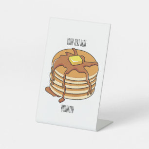 Voorbeeld van de cartoon van Pancake Reclamebord Met Voetstuk
