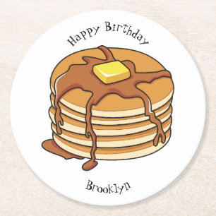 Voorbeeld van de cartoon van Pancake Ronde Kartonnen Onderzetter