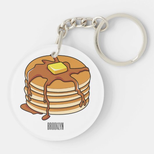 Voorbeeld van de cartoon van Pancake Sleutelhanger (Achterkant)