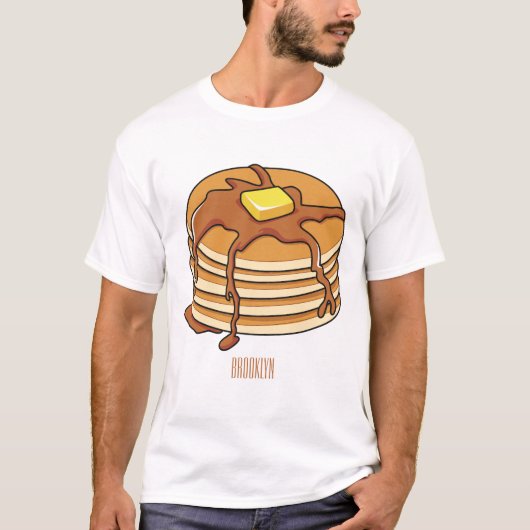 Voorbeeld van de cartoon van Pancake T-shirt (Voorkant)