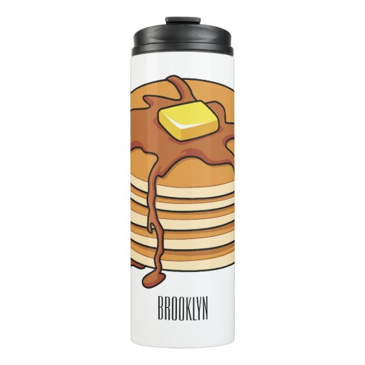 Voorbeeld van de cartoon van Pancake Thermosbeker (Voorkant)