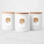 Voorbeeld van de cartoon van Pancake Voedselcontainer Etiket (Flessen)