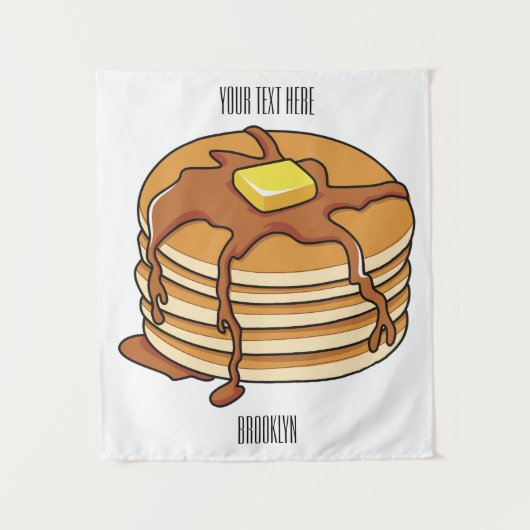 Voorbeeld van de cartoon van Pancake Wandkleed (Voorkant)