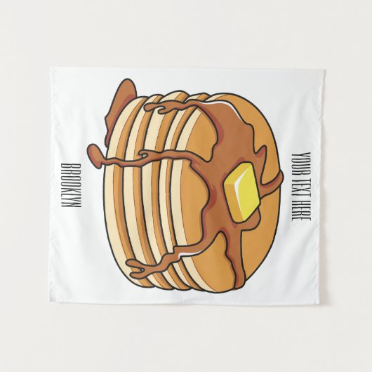Voorbeeld van de cartoon van Pancake Wandkleed (Voorkant (horizontaal))