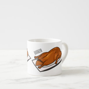 Voorbeeld van de cartoon van pekeleenden espresso kop