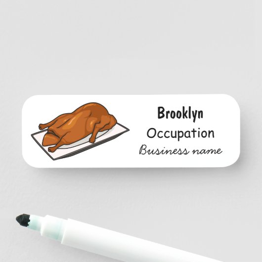 Voorbeeld van de cartoon van pekeleenden naamplaatje (In situ)