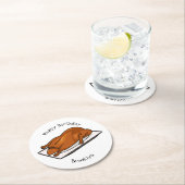 Voorbeeld van de cartoon van pekeleenden ronde kartonnen onderzetter (Insitu)