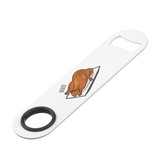 Voorbeeld van de cartoon van pekeleenden speed flessenopener (Voorkant Gekanteld)