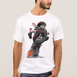 Voorbeeld van de cartoon van sportfietsen t-shirt