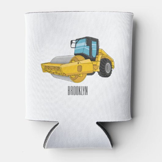 Voorbeeld van de cartoon van wegwalsen blikjeskoeler (Voorkant)