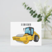 Voorbeeld van de cartoon van wegwalsen briefkaart (Staand voorkant)