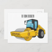 Voorbeeld van de cartoon van wegwalsen briefkaart (Voorkant / Achterkant)