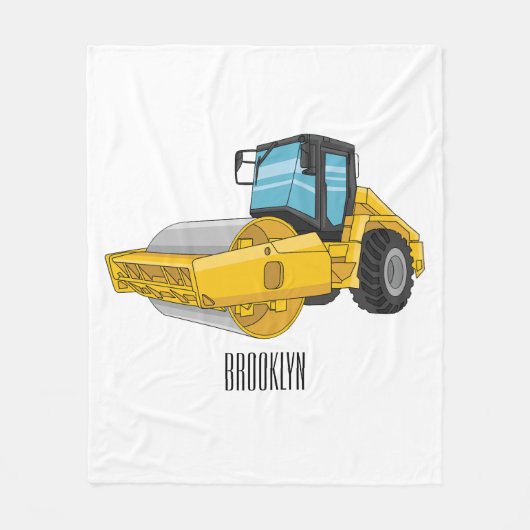 Voorbeeld van de cartoon van wegwalsen fleece deken (Voorkant)