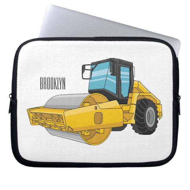 Voorbeeld van de cartoon van wegwalsen laptop sleeve (Voorkant)