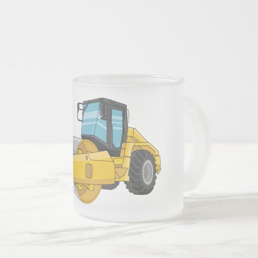 Voorbeeld van de cartoon van wegwalsen matglas koffiemok (Voorkant rechts)