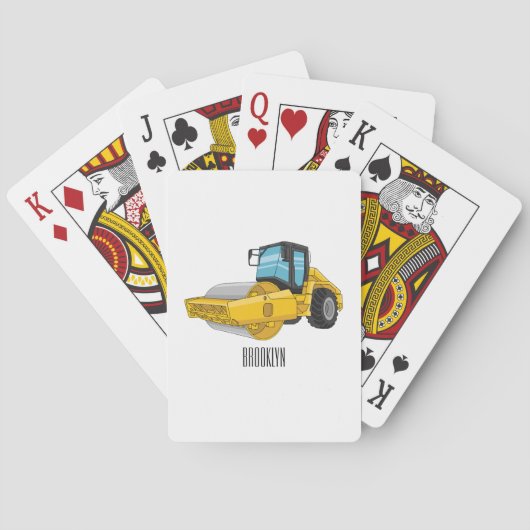Voorbeeld van de cartoon van wegwalsen pokerkaarten (Achterkant)