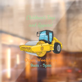 Voorbeeld van de cartoon van wegwalsen raamsticker (Vel 2)