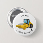 Voorbeeld van de cartoon van wegwalsen ronde button 5,7 cm (Voorkant /achterkant)