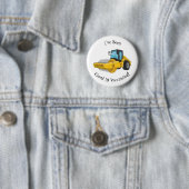 Voorbeeld van de cartoon van wegwalsen ronde button 5,7 cm (In situ)