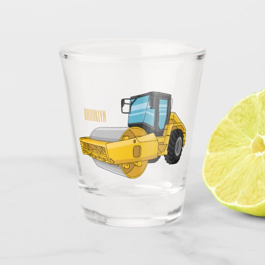 Voorbeeld van de cartoon van wegwalsen shot glas (Voorkant)