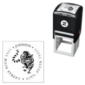 Voorbeeld van de Ferocious Tiger Illustration Retu Zelfinktende Stempel (In situ)