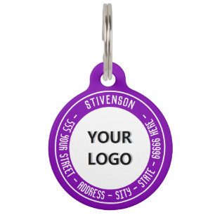 Voorbeeld van de Logo- of fototekstnaam Pet ID-tag Huisdierpenning