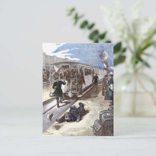 Voorbeeld van de oude treinstroommotor briefkaart (Staand voorkant)