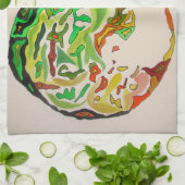 Voorbeeld van de waterverf van peren theedoek (Gevouwen)