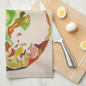 Voorbeeld van de waterverf van peren theedoek (Quarter Fold)