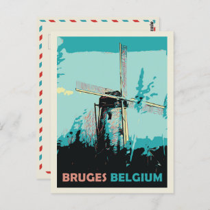 Voorbeeld van de windmolen van Brugge België Brief Briefkaart