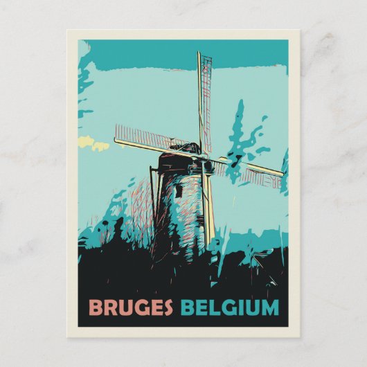 Voorbeeld van de windmolen van Brugge België Brief Briefkaart (Voorkant)