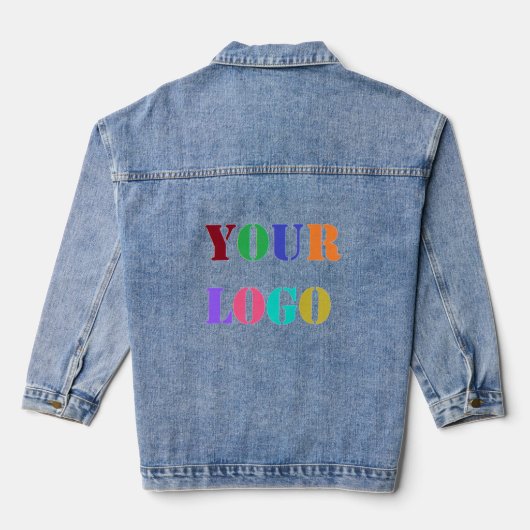 Voorbeeld van een denim jack met logo jacket (Achterkant)