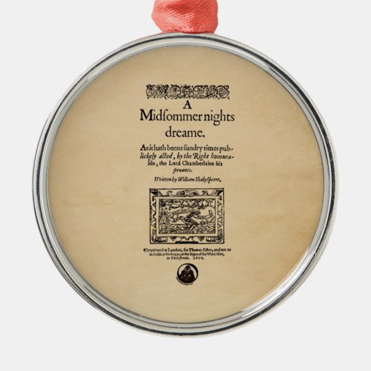 Voorbeeld van een midzomernacht Dream Quarto Metalen Ornament (Voorkant)