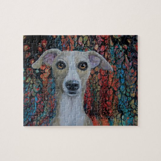 Voorbeeld van gegoten verfachtergrond legpuzzel (Horizontaal)