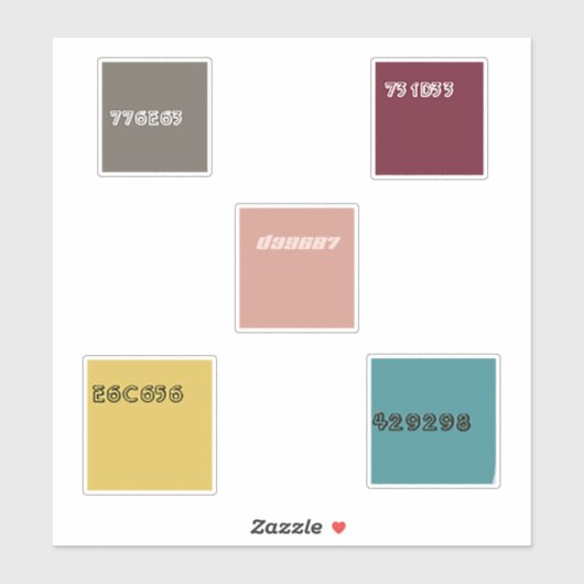 Voorbeeld van hex-codepalet sticker (Vel)