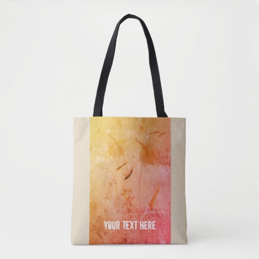 Voorbeeld van meisjesdame Schets Illustratie Tote Bag (Voorkant)