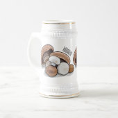 Voorbeeld van paddenstoelcartoon bierpul (Voorkant links)