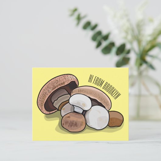 Voorbeeld van paddenstoelcartoon briefkaart (Staand voorkant)