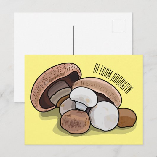 Voorbeeld van paddenstoelcartoon briefkaart (Voorkant / Achterkant)