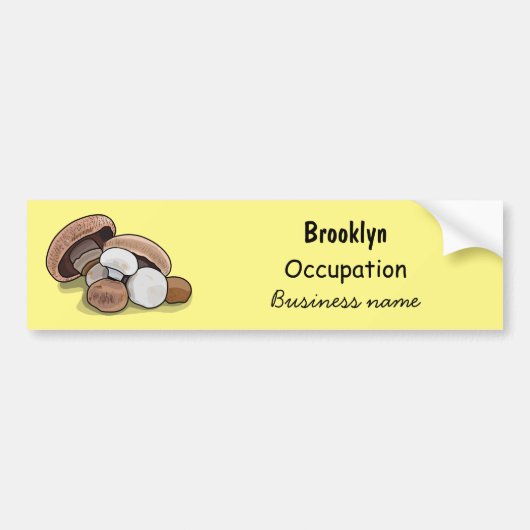 Voorbeeld van paddenstoelcartoon bumpersticker (Voorkant)
