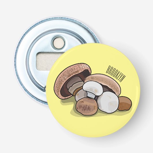 Voorbeeld van paddenstoelcartoon button flesopener (Voorkant)