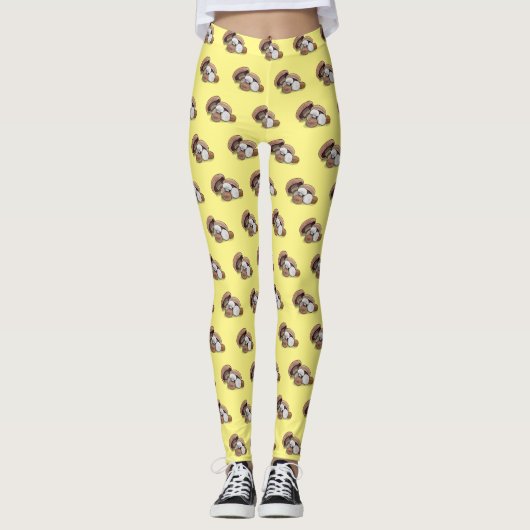 Voorbeeld van paddenstoelcartoon leggings (Voorkant)