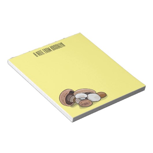 Voorbeeld van paddenstoelcartoon notitieblok (Schuin)