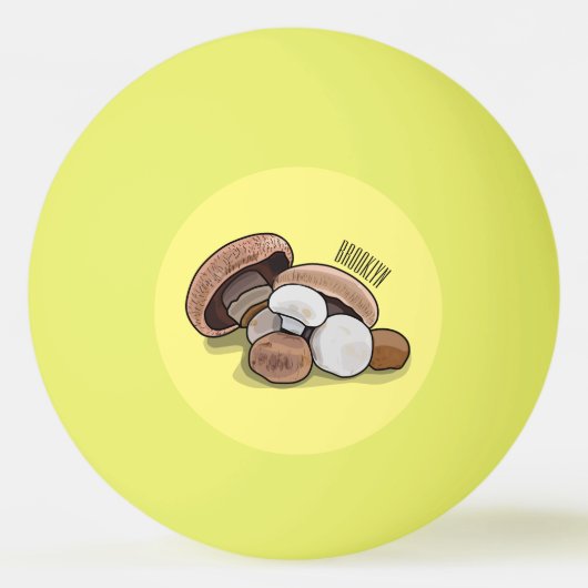 Voorbeeld van paddenstoelcartoon pingpongbal (Voorkant)