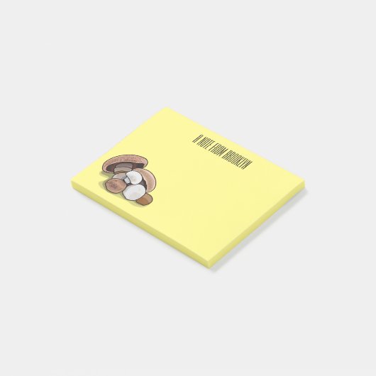 Voorbeeld van paddenstoelcartoon post-it® notes (Schuin)