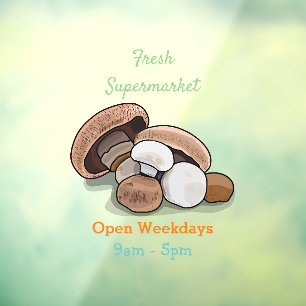 Voorbeeld van paddenstoelcartoon raamsticker