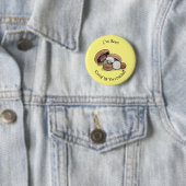 Voorbeeld van paddenstoelcartoon ronde button 5,7 cm (In situ)