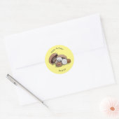 Voorbeeld van paddenstoelcartoon ronde sticker (Envelop)
